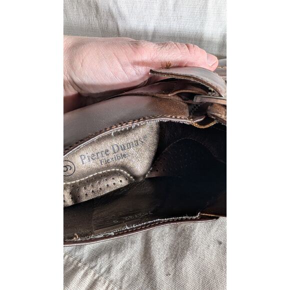 PIERRE DUMAS Womens Brown Leather Closed Toe 2.5" Heel Ankle Boot Bootie Size 9 - Picture 6 of 7